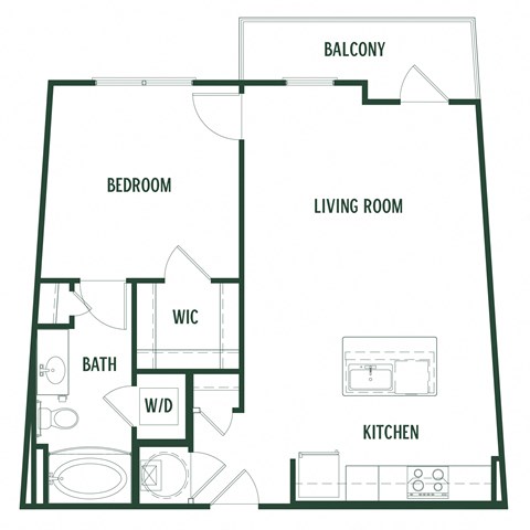 Elm Floorplan with 725 Sq. Ft. at Arcadia Decatur, Decatur, GA